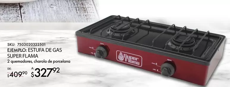 Oferta de Flama - Elempico Estufa De Gas Super Felma por $327.92 en Del Sol
