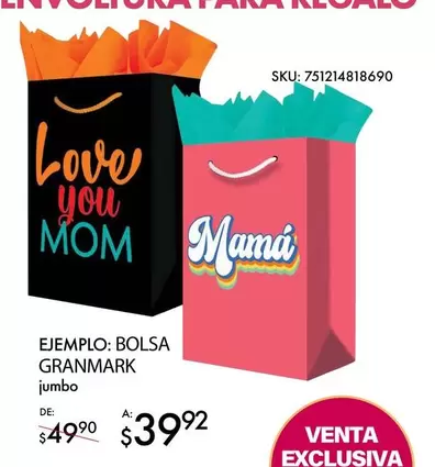 Oferta de Granmark - EJEMPLO: BOLSA GRANDARK por $39.92 en Del Sol