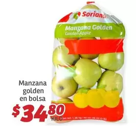 Oferta de Manzana -  Golden En Bolsa por $34.8 en Soriana Híper