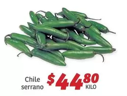 Oferta de Serrano - Chile serrano por $44.8 en Soriana Híper