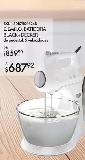 Oferta de Black and Decker - EJEMPLO-BATIDORA por $687.92 en Woolworth
