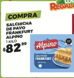Oferta de Alpino - Salchicha De Pavo Frankfurt por $82.99 en Merco