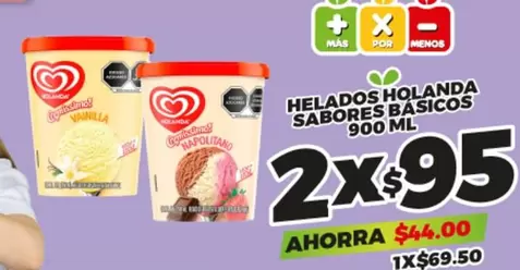 Oferta de Holanda - Helados Sabores Basicos por $69.5 en Merco