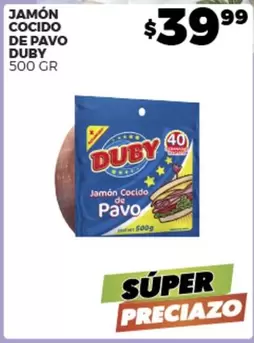 Oferta de Duby - Jamón Cocido De Pavo por $39.99 en Merco