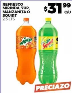 Oferta de Mirinda/7Up/Manzanita/Squirt - Refresco  por $31.99 en Merco