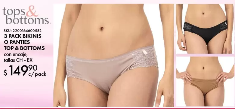 Oferta de 3 Pack Bikinis O Panties Top & Sottoms por $149.9 en Del Sol