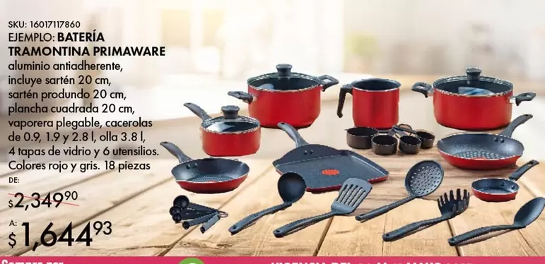 Oferta de Tramontina -  Primaware por $1644.93 en Del Sol
