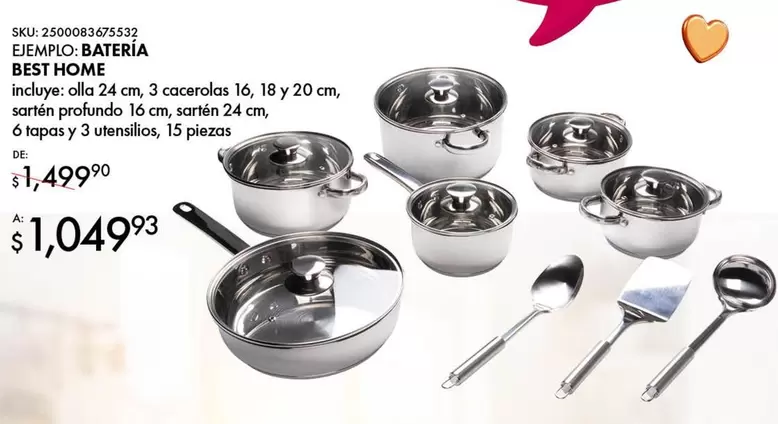 Oferta de Best Home - Bateria por $1049.93 en Del Sol