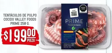 Oferta de Prime - Tentaculos De Pulpo Cocido Valley Foods por $199 en Soriana Híper