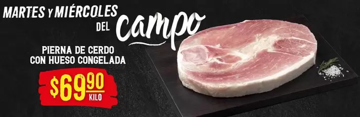 Oferta de Pierna De Cerdo Con Hueso Congelada por $69.9 en Soriana Híper