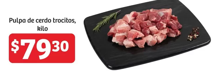 Oferta de Pulpa De Cerdo Trocitos por $79.3 en Soriana Híper