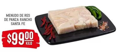 Oferta de Menudo De Res De Panza Rancho Santa Fe por $99 en Soriana Híper