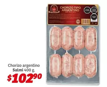Oferta de Chorizo Argentino por $102.9 en Soriana Híper