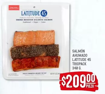 Oferta de Atlantic - Salmon Ahumado Latitude 45 Triopack por $209 en Soriana Híper