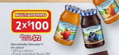 Oferta de Smucker's - Mermeladas Smucker S3 Sin Azucar en Walmart