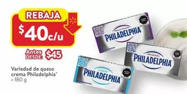 Oferta de Philadelphia - Queso Crema por $40 en Walmart