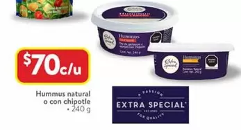 Oferta de Natural - Hummus  O Con Chipotle por $70 en Walmart