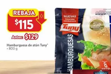 Oferta de Tuny - Hamburguesa De Atun por $129 en Walmart