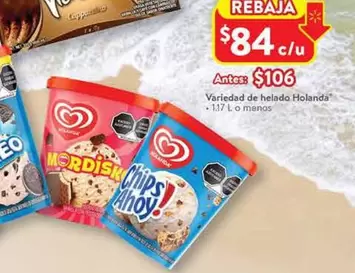 Oferta de Holanda - Variedad De Helado por $106 en Walmart