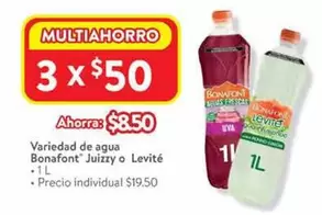 Oferta de Bonafont - Variedad De Agua  Juizy O Levite por $8.5 en Walmart