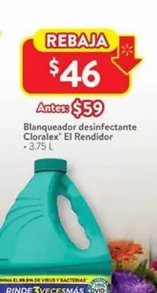 Oferta de Cloralex - Blanqueador Desinfectante  El Rendidor por $59 en Walmart