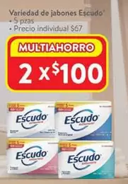 Oferta de Escudo - Variedad De Jabones por $100 en Walmart