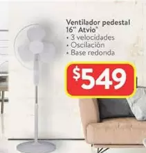 Oferta de Atvio - Ventilador Pedestal 16" por $549 en Walmart