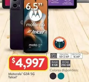 Oferta de Motorola - G34 5g por $4997 en Walmart
