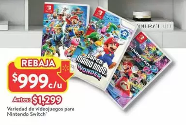 Oferta de MarioKart - Variedad De Videojuegos Para Nintendo Switch por $1299 en Walmart