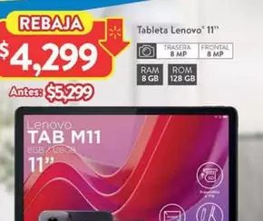 Oferta de Lenovo -  11 Tableta M11 85gb 128gb por $5299 en Walmart