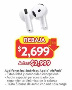 Oferta de Apple - Audifonos Inalámbricos Airpods por $2999 en Walmart