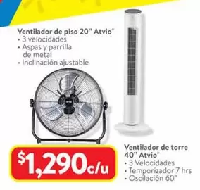 Oferta de Atvio - Ventilador De Piso 20" por $1290 en Walmart