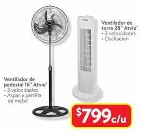 Oferta de Atvio - Ventilador De Pedestal 16" por $799 en Walmart