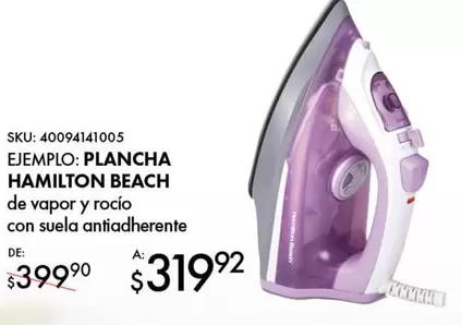 Oferta de Hamilton - Plancha  Beach por $399.9 en Woolworth