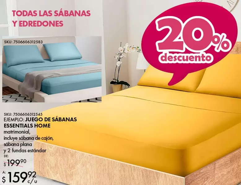 Oferta de Essentials - Espentaisa Home por $159.92 en Woolworth