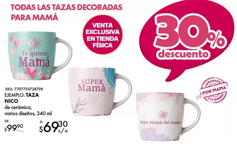 Oferta de Nico - Taza por $69.3 en Woolworth