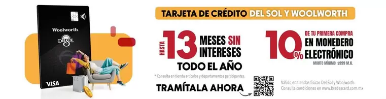 Oferta de Woolworth - Tarjeta De Crédito Del Sol Y en Del Sol