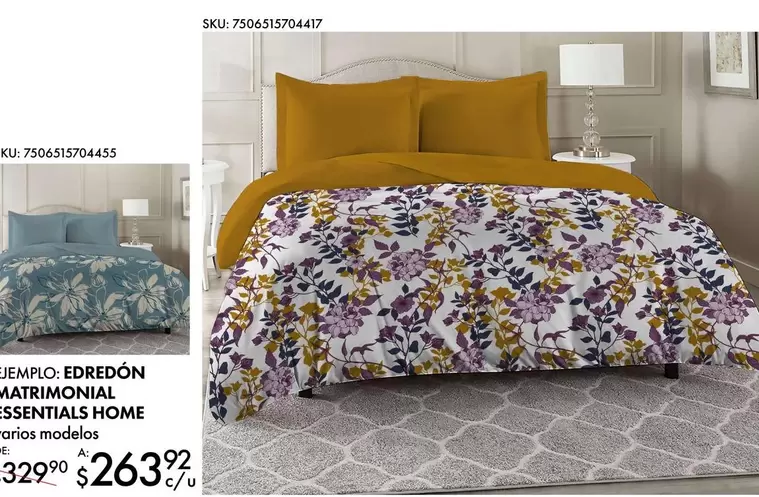 Oferta de Essentials - Jejuero Edredón Marrimonial Ssentials Home por $263.72 en Del Sol