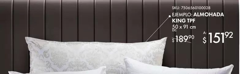 Oferta de Lentic O Almohada King TPF por $151.92 en Del Sol