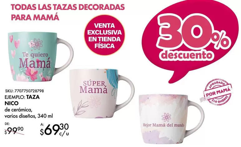 Oferta de Nico - Taza por $69.3 en Del Sol
