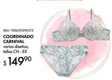 Oferta de Coordinado Carnival por $149.9 en Woolworth