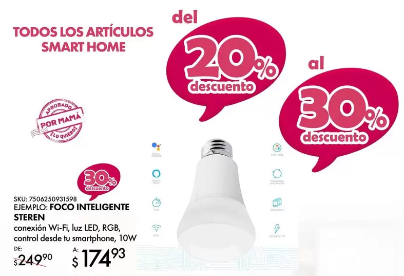 Oferta de Smart - Todos Los Artículos  Home por $249.9 en Woolworth