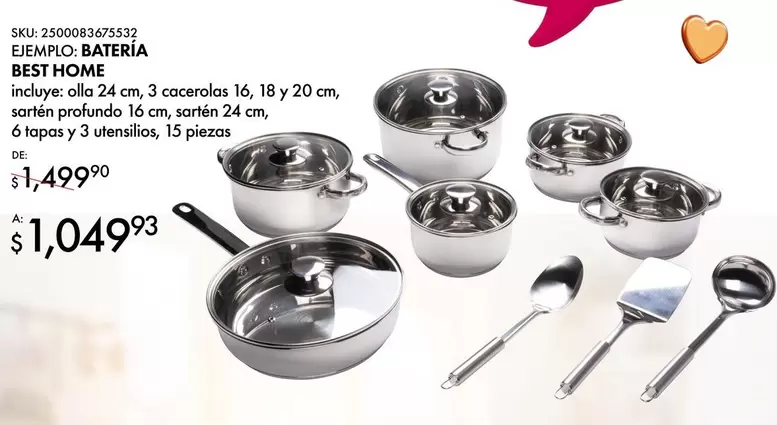 Oferta de Best Home - Bateria por $1049.93 en Woolworth