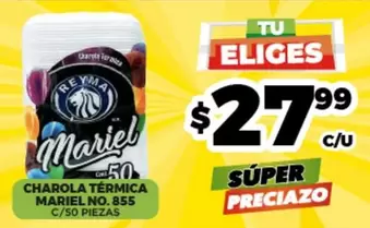 Oferta de Reyma - Charola Termica Mariel No. 855 por $27.99 en Merco