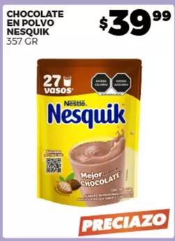 Oferta de Nesquik - Chocolate En Polvo por $39.99 en Merco
