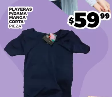 Oferta de Playeras P/Dama Manga Corta por $59.99 en Merco