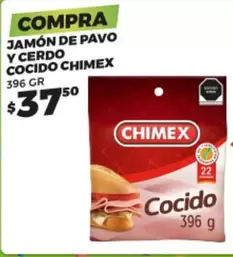 Oferta de Chimex - Jamón De Pavo Y Cerdo Cocido por $37.5 en Merco