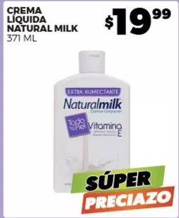 Oferta de Natural Milk - Crema Líquida por $19.99 en Merco