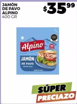 Oferta de Alpino - Jamón De Pavo por $35.99 en Merco