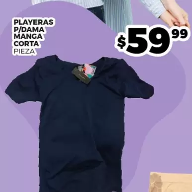 Oferta de Playeras P/Dama Manga Corta por $59.99 en Merco